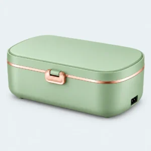 Lunch box chauffante électrique verte de 900 ml et 36 W avec fermeture et prise secteur