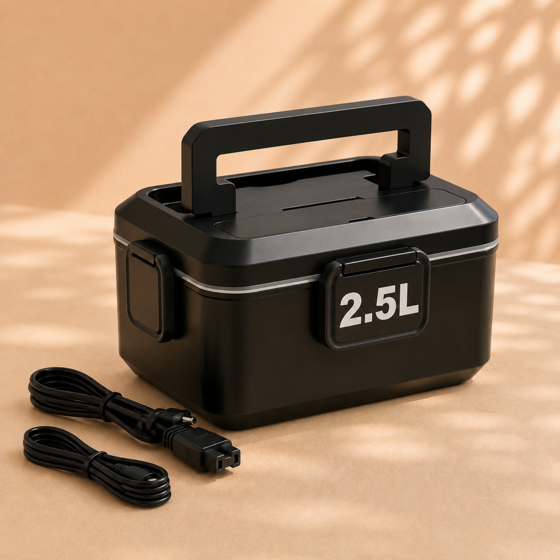 Lunch box chauffante batterie - 2,5 L, inox camion