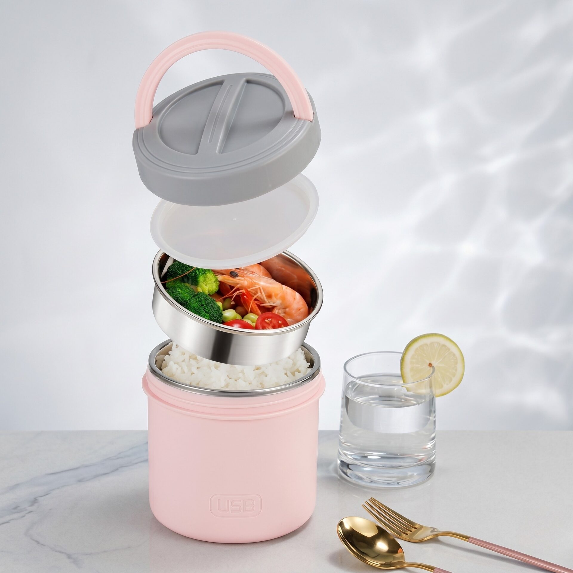 Lunch box en acier inoxydable