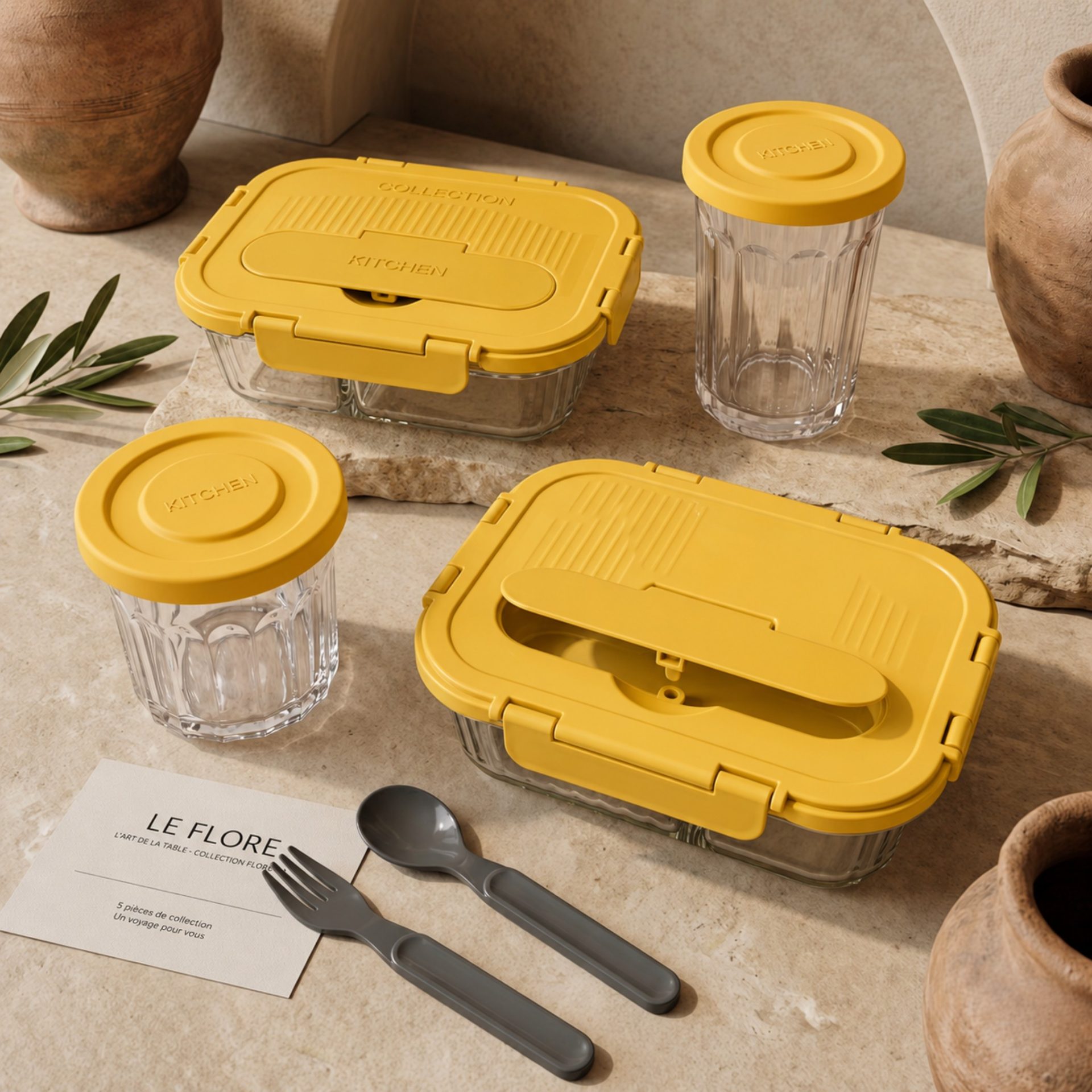 Lunch box en verre avec couverts - Women Style – Image 3