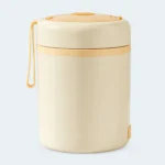 Lunch box électrique chauffante USB-C crème, pot inox 304 de 0,6 L fermé avec sa dragonne