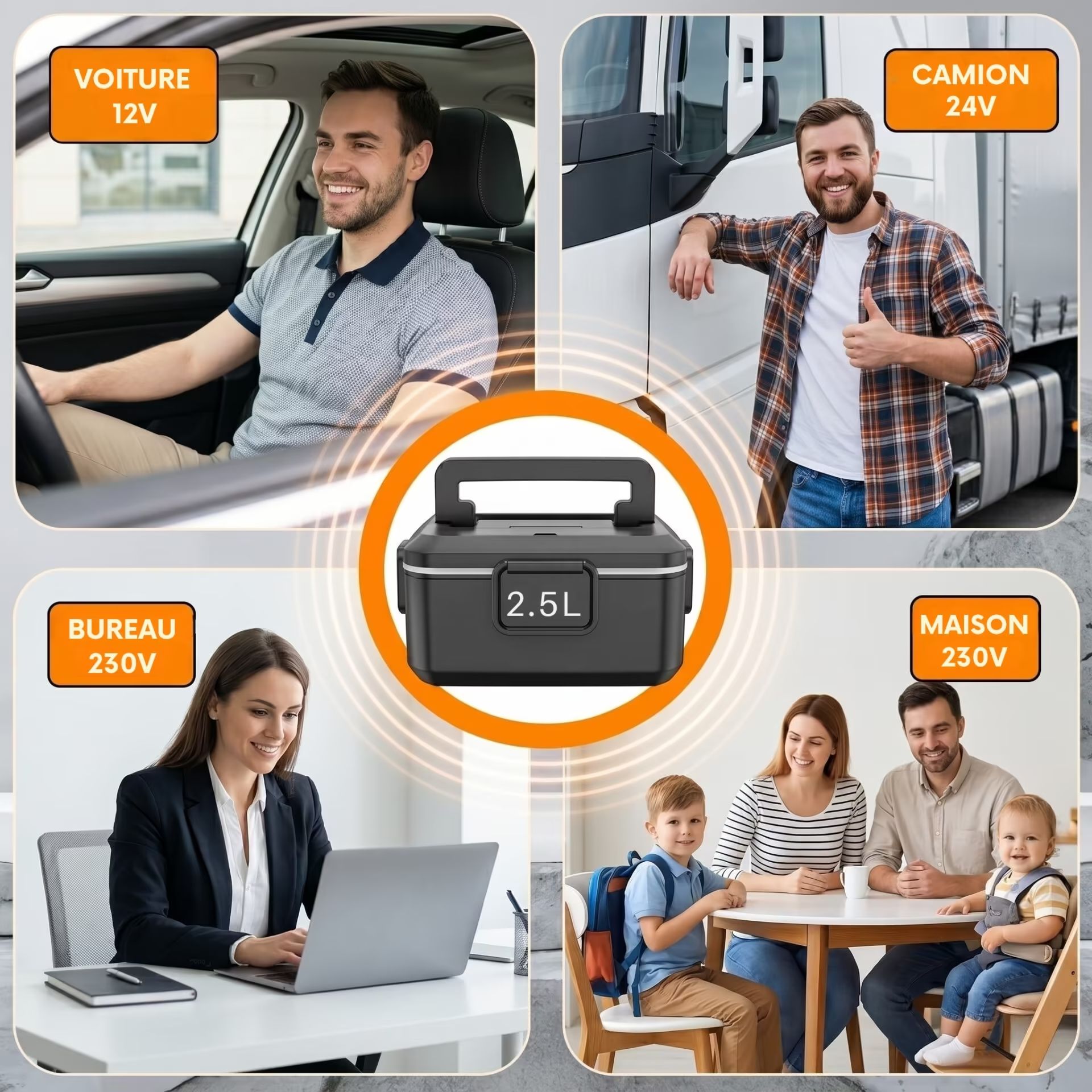 Grande lunch box chauffante – 220V, format familial – Image 5