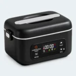 Lunch box chauffante batterie 1 L noire avec écran de commande en façade