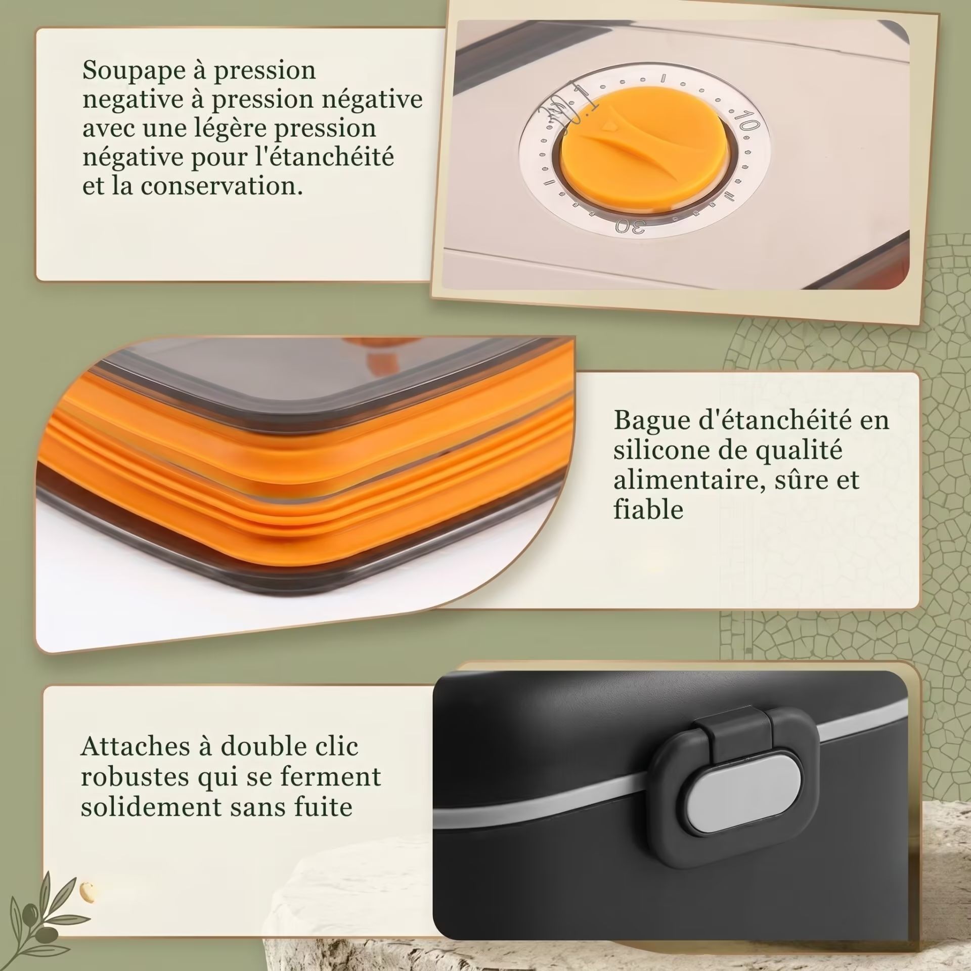 Lunch box chauffante batterie - 1 L inox repas nomade – Image 3