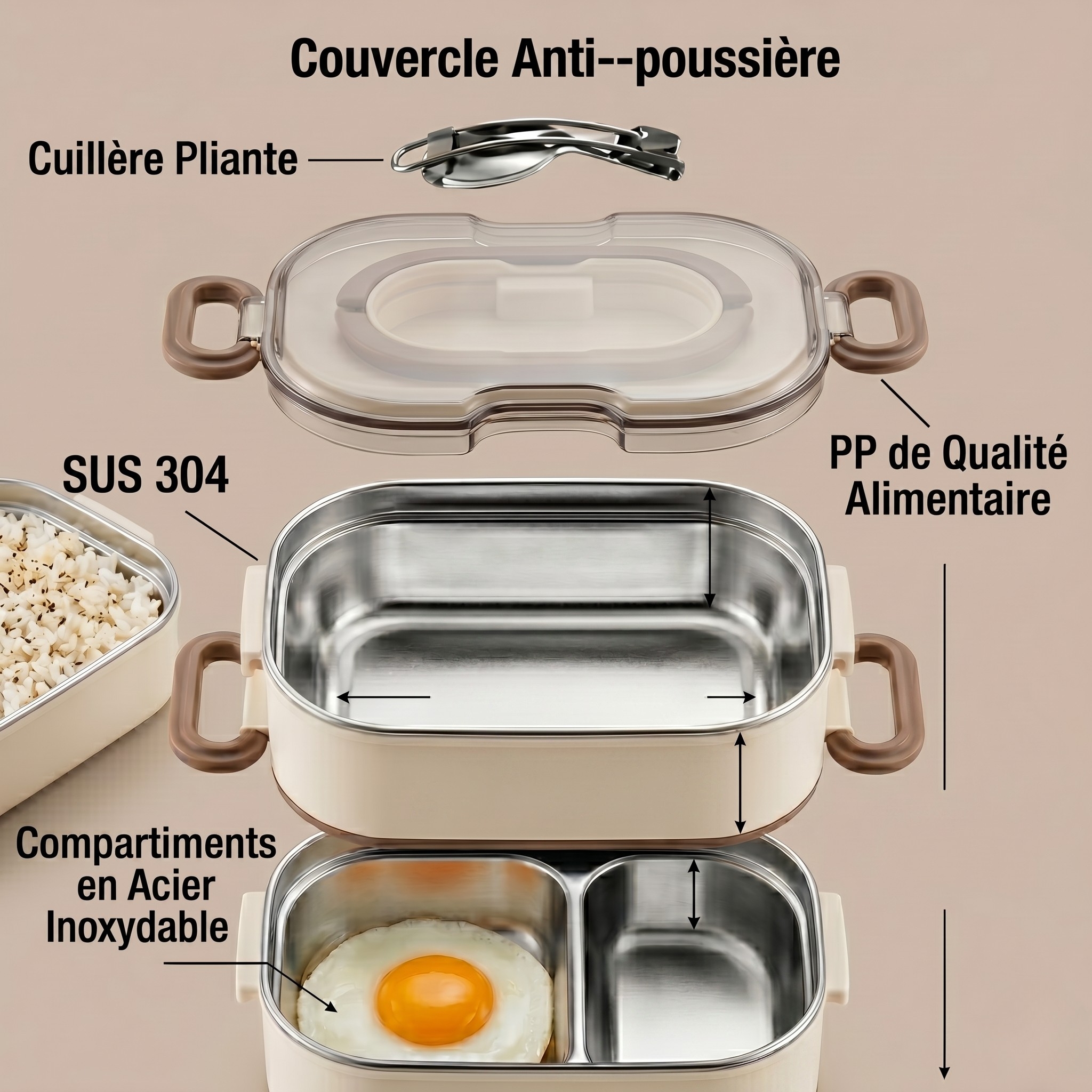 Lunch box avec double compartiment