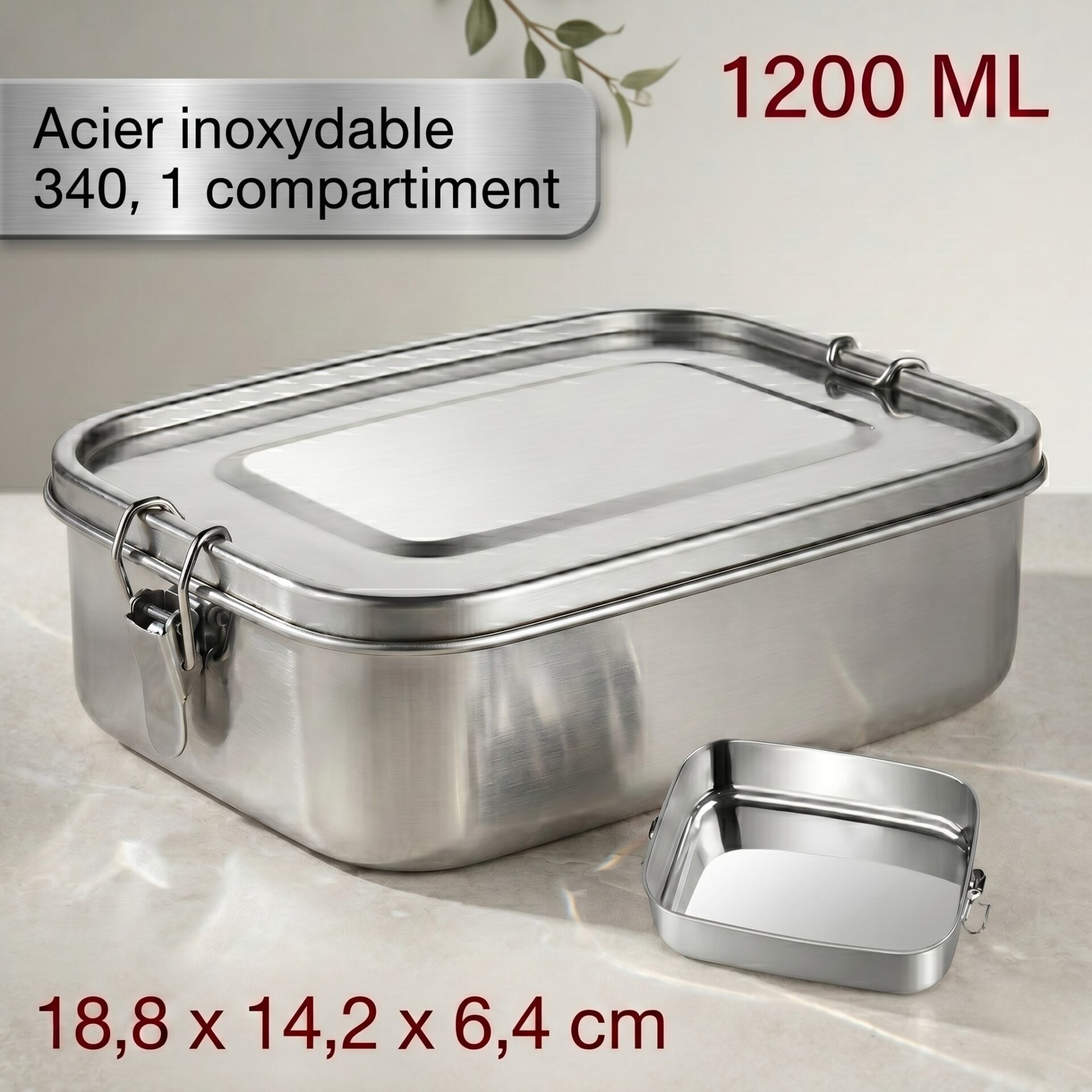 Boîte à lunch en acier inoxydable
