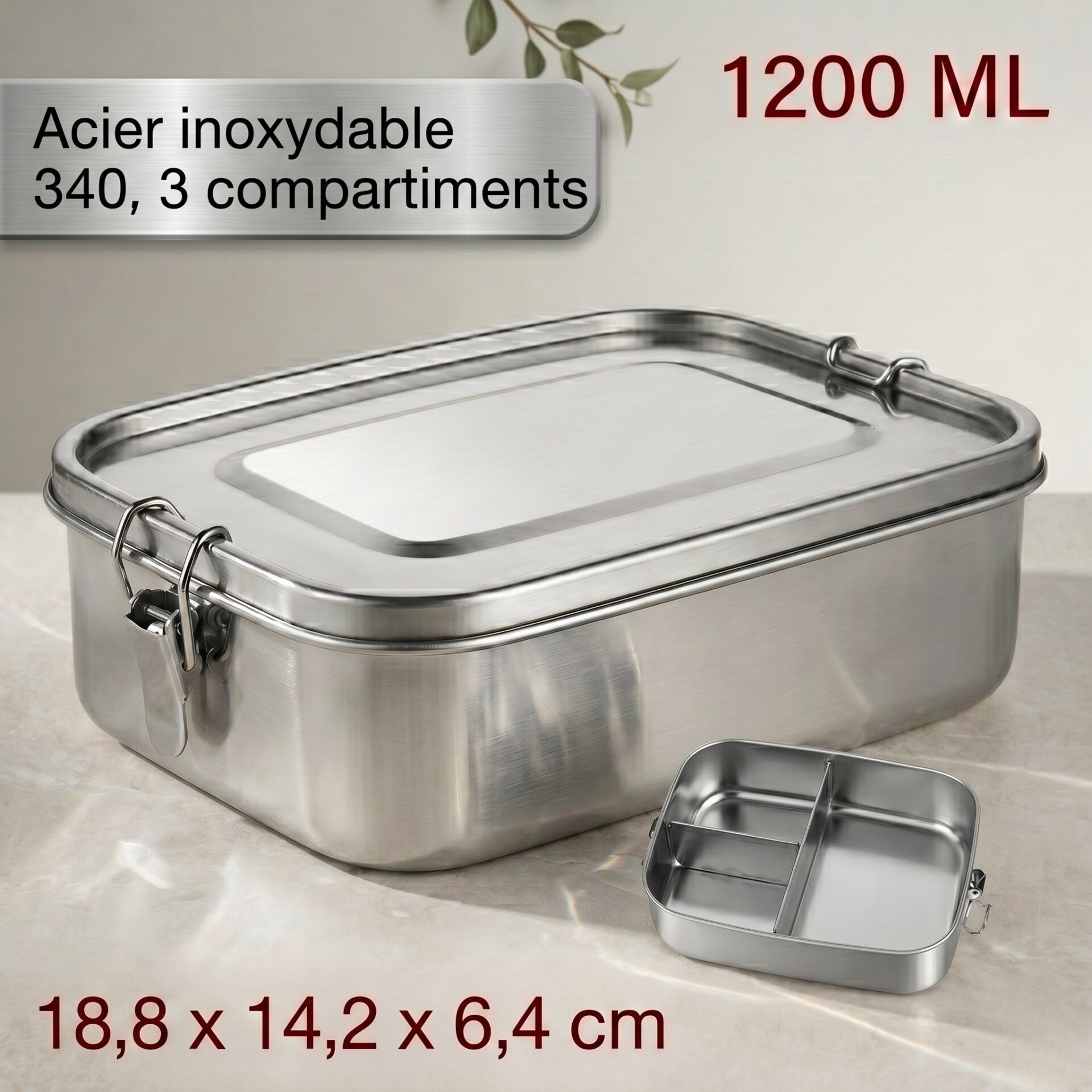 Pratique boîte repas inox