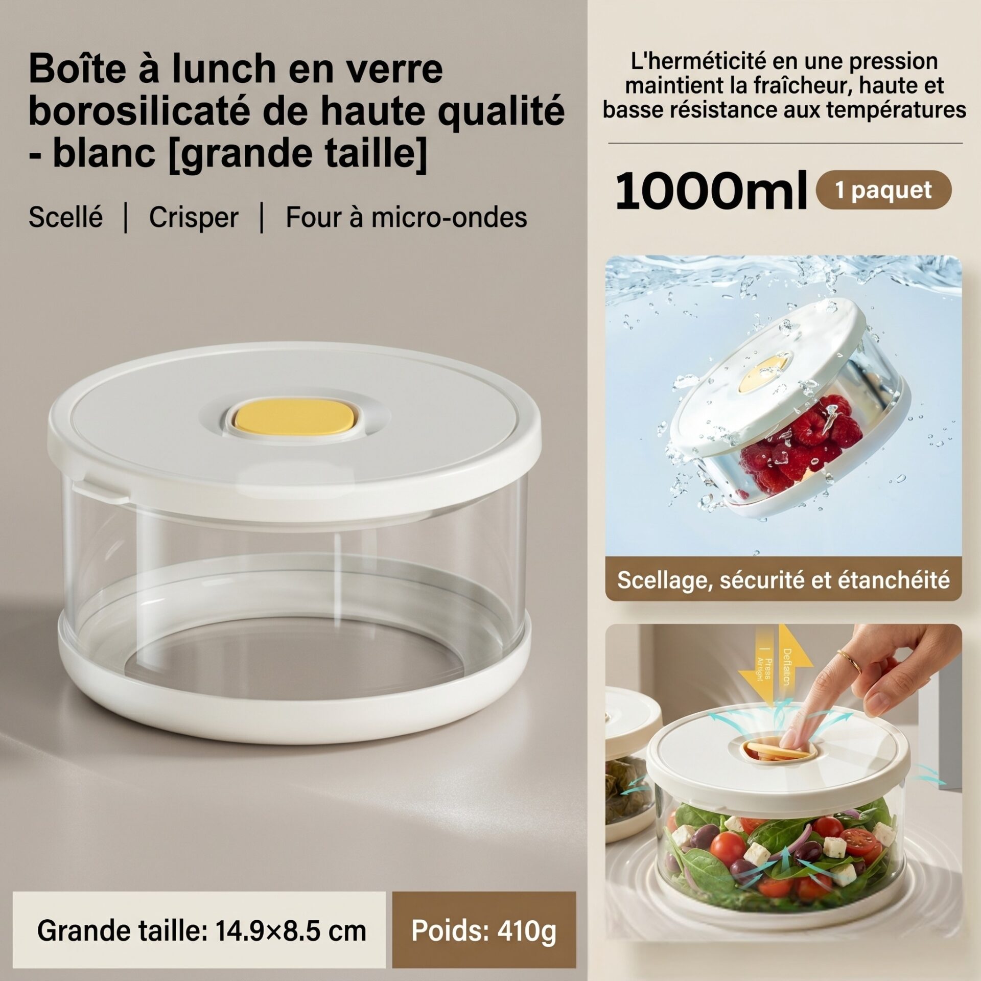 boîte alimentaire en verre