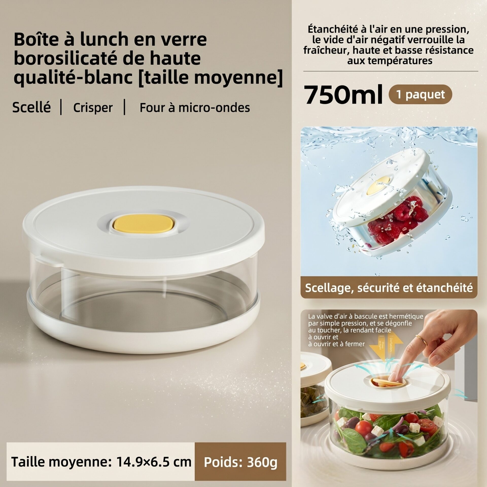 bol transport repas en verre