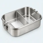 Lunch box inox 304 de 1200 ml argent, version 2 compartiments