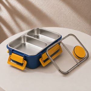 Lunch box inox isotherme - 850 ml Compartimentée Bleu