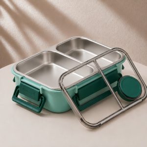 Lunch box inox isotherme - 850 ml Compartimentée vert