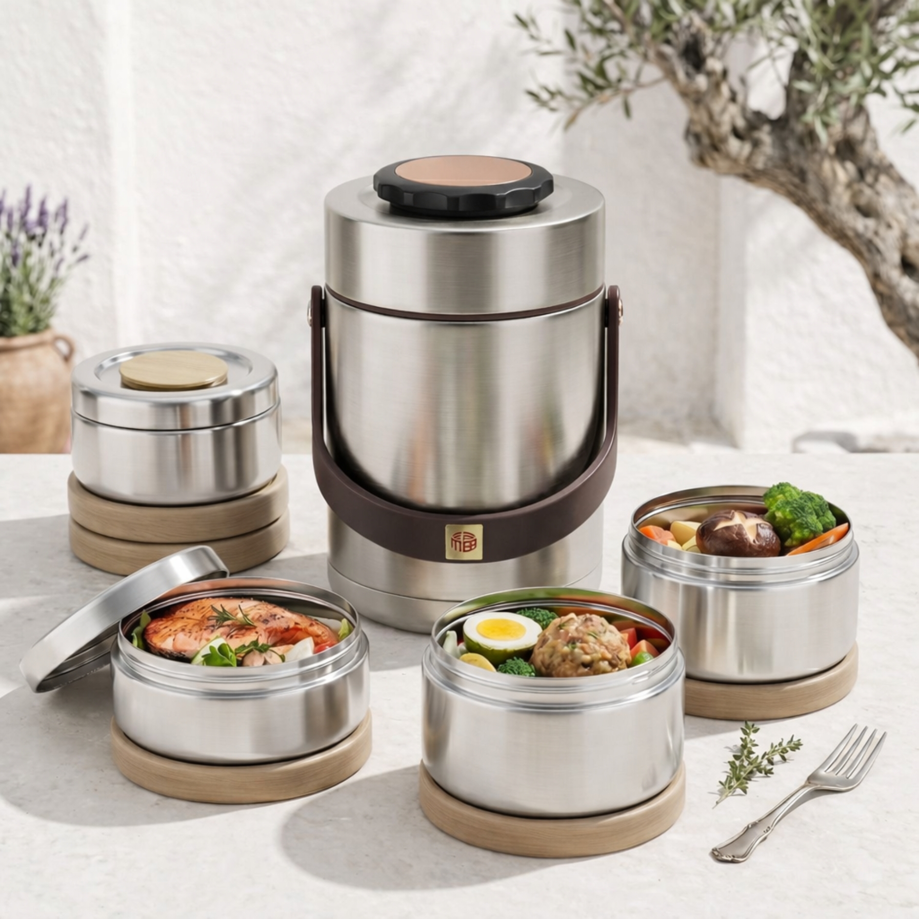 Lunch box isotherme inox - Argent 304 Grande capacité – Image 2