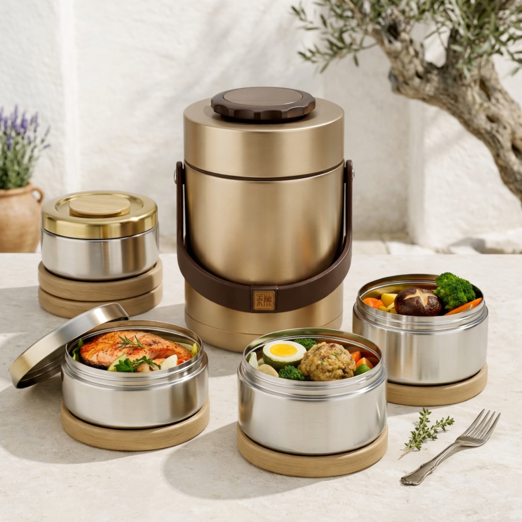 Lunch box isotherme inox - Dorée 304 Grande capacité – Image 2