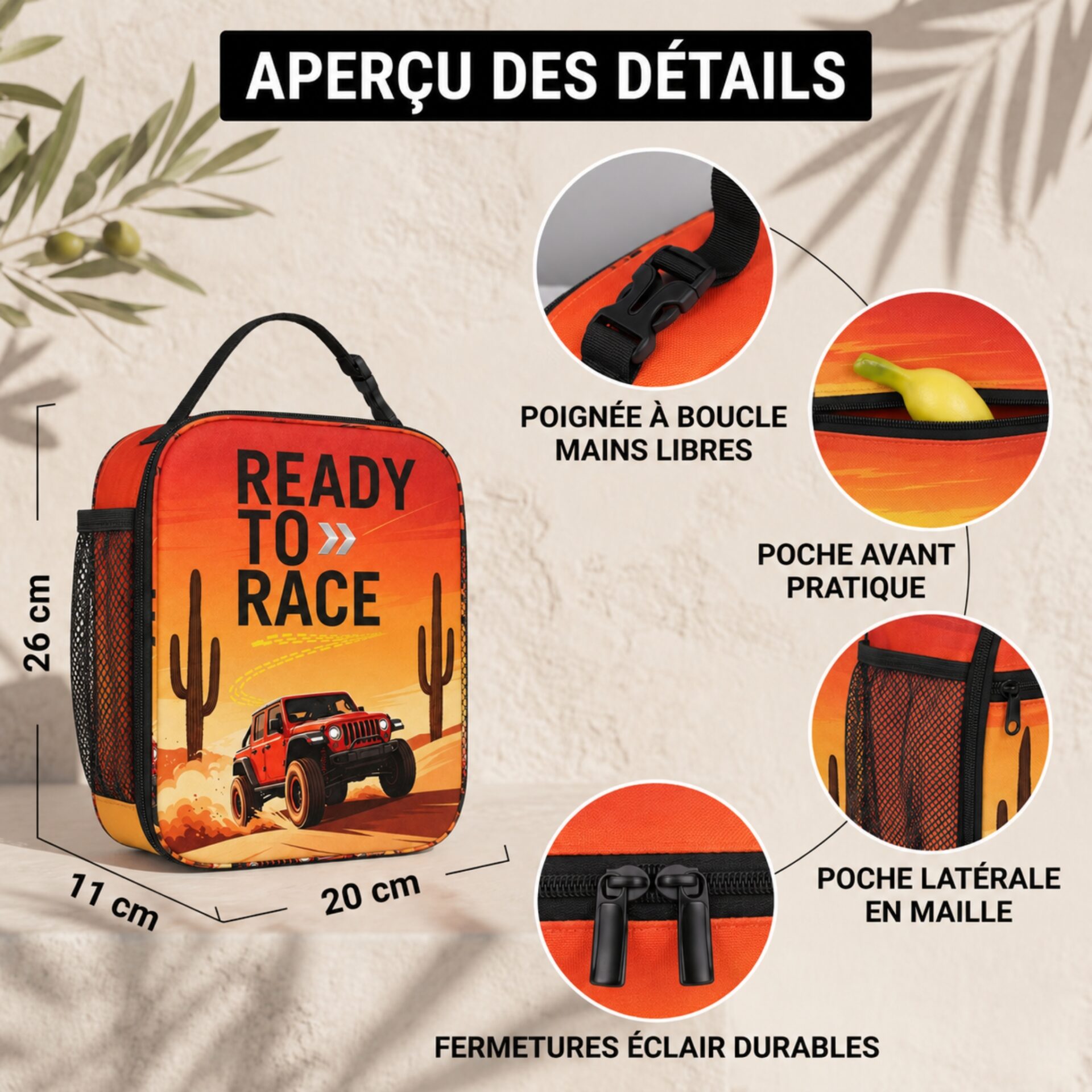 Sac à dos isotherme enfant – Design Racer – Image 3