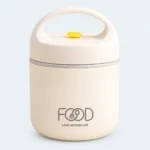 Thermos repas chaud inox 460 ml blanc cassé, couvercle à poignée