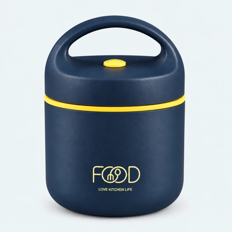 Thermos repas chaud inox 460 ml bleu nuit, couvercle à poignée