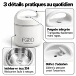 3 détails pratiques du thermos repas chaud inox 460 ml
