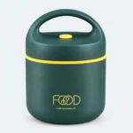Thermos repas chaud inox 460 ml vert foncé, couvercle à poignée