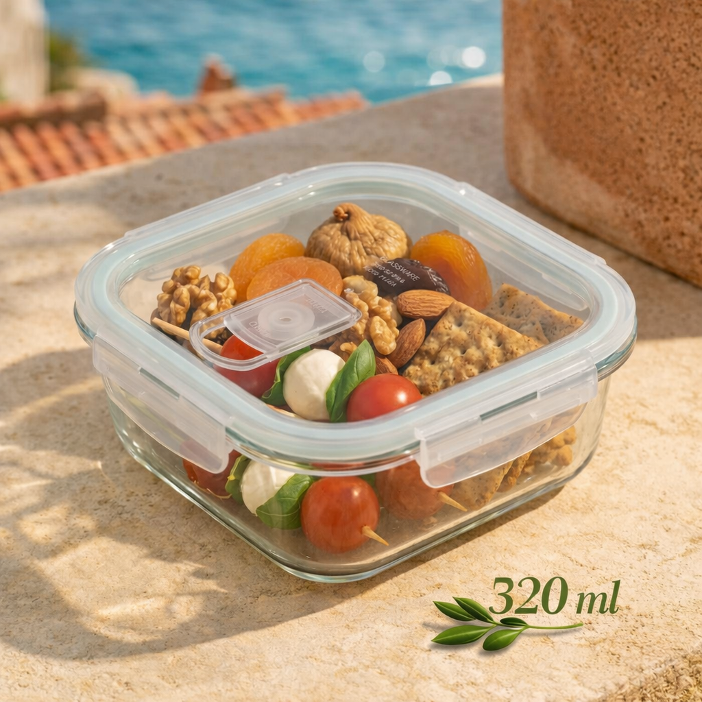 Lunch box en verre Borosilicate Glass Carré 320