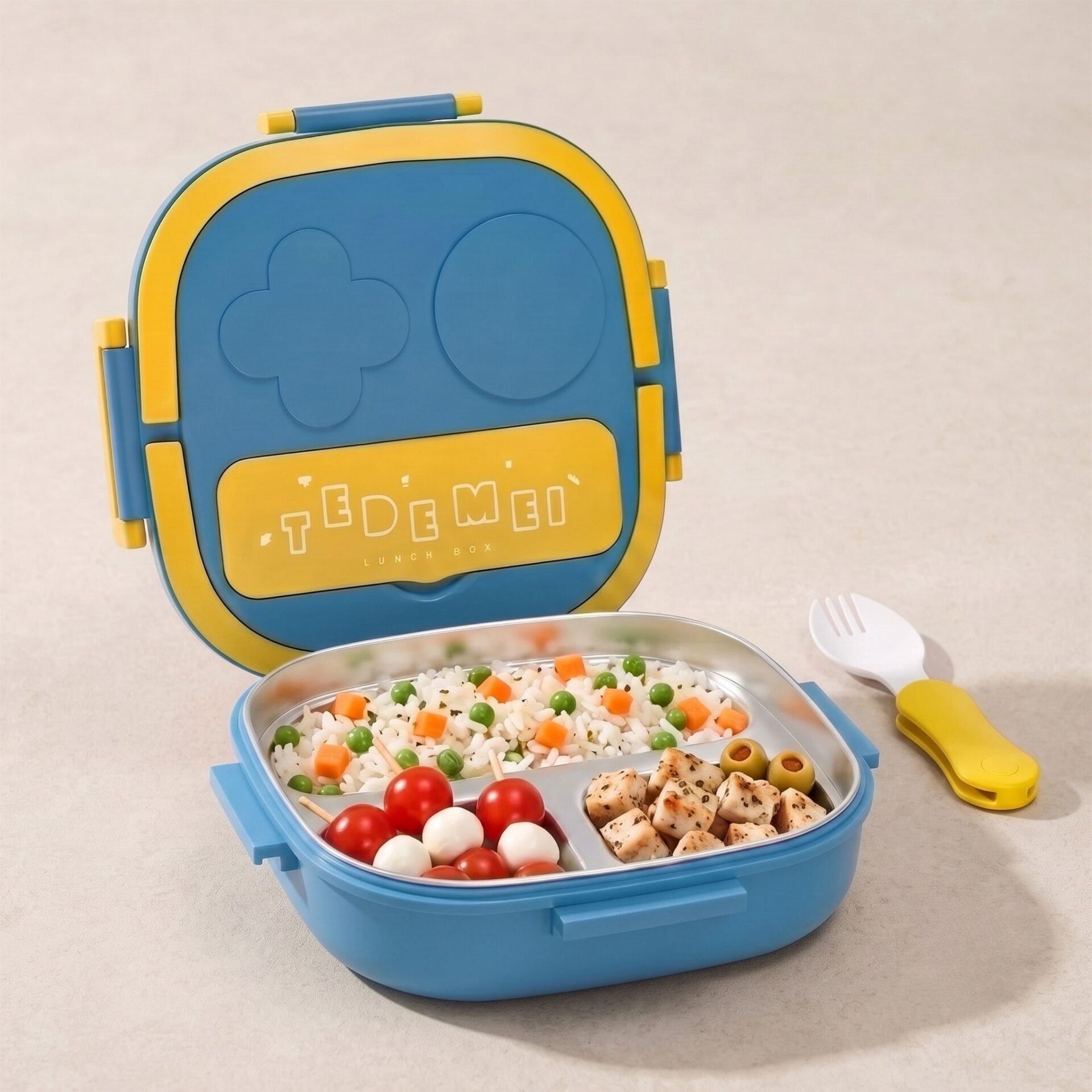 bleu Couverts inclus avec la lunch box enfant Kitty