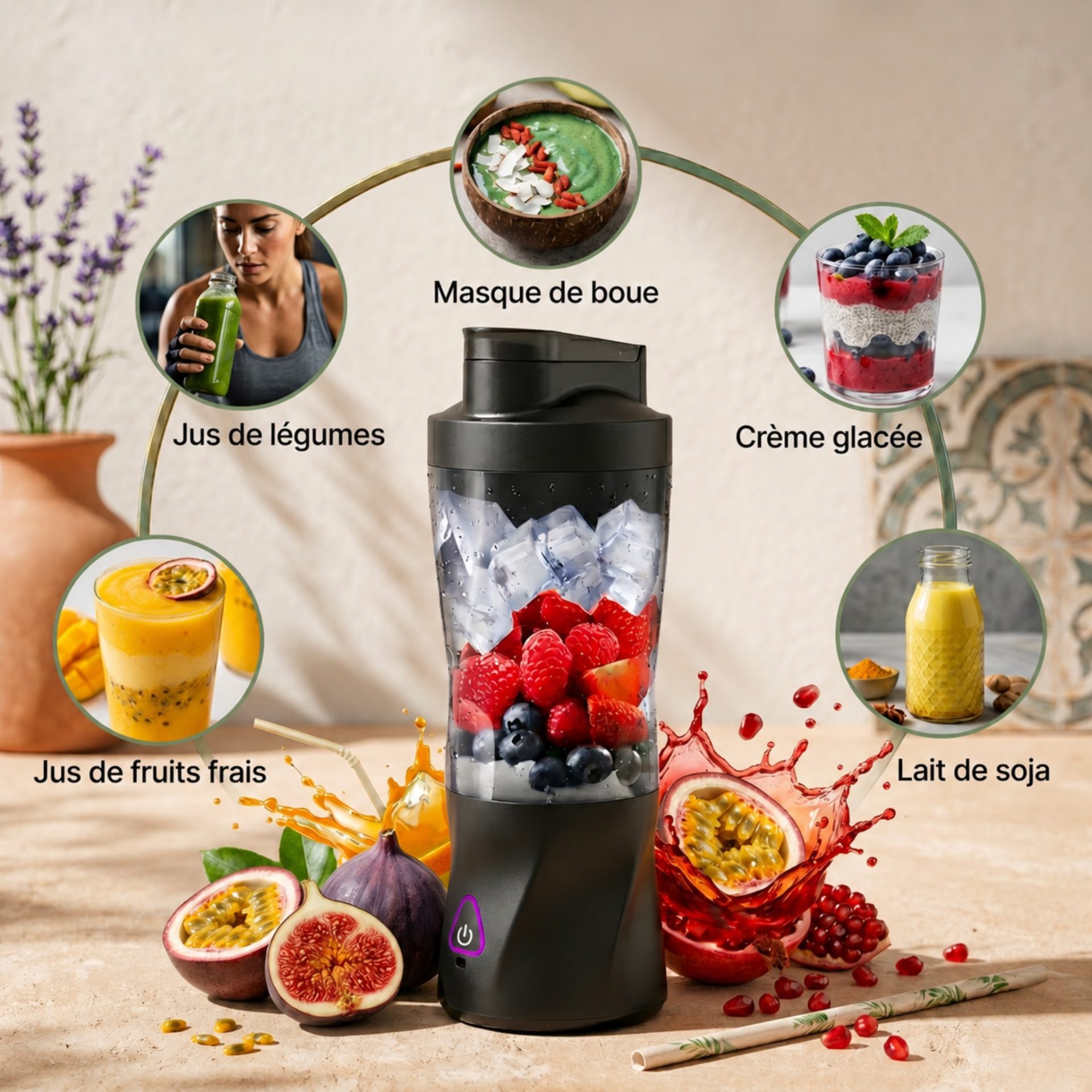 Mini blender smoothie portable - 700 ml, puissant – Image 2