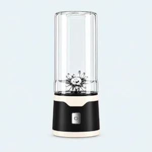 Mini Mixer Blender 450 ml noir et crème avec récipient transparent et bouton de mise en marche