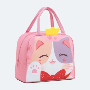 Sac isotherme enfant Goûter Cartoon – Rose chat