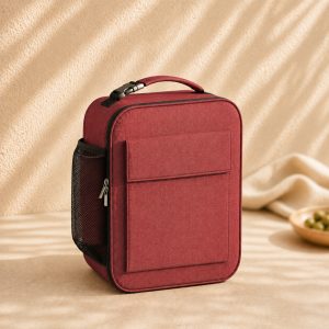 Sac lunch box - Sortie famille Rouge - Gris