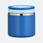 Lunch box isotherme inox 1 L bleue, repas chaud nomade