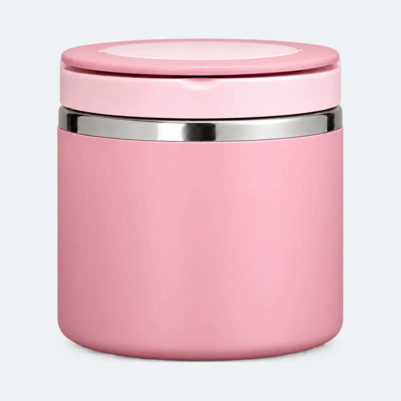 Lunch box isotherme inox 1 L rose, repas chaud nomade