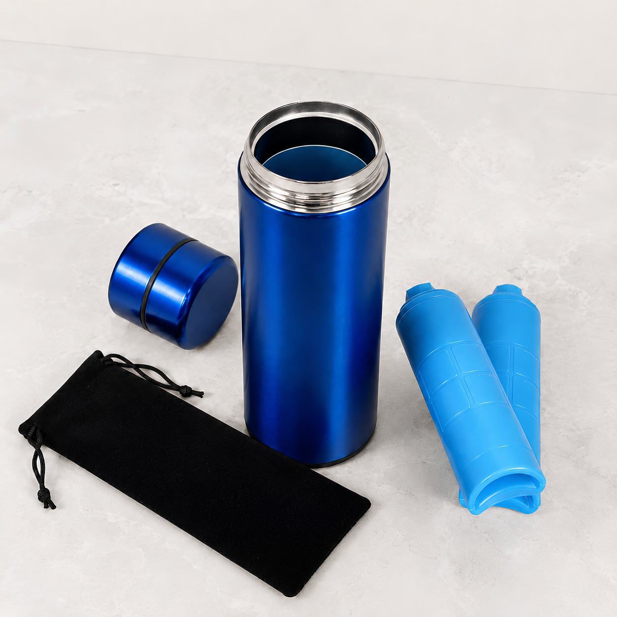 Pochette insuline isotherme – Boîte réfrigérante bleue en inox – Image 2