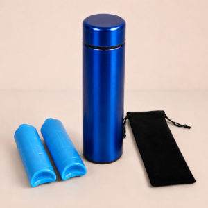 Pochette insuline isotherme avec boîte réfrigérante bleue en acier inoxydable 304