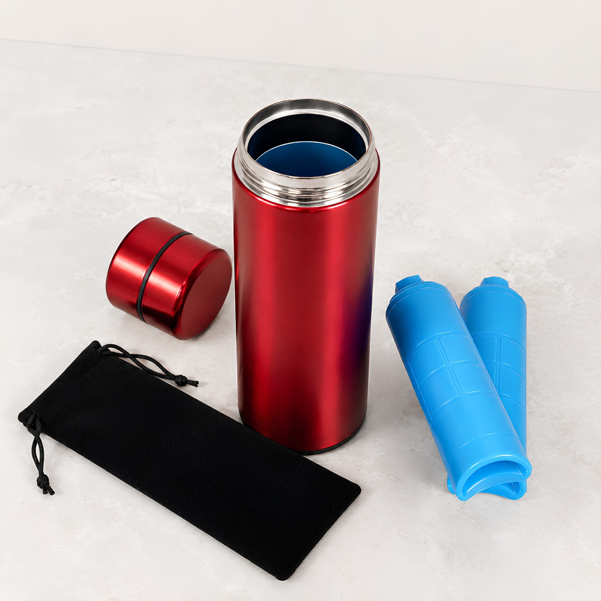 Pochette insuline isotherme – Boîte réfrigérante rouge en inox – Image 5