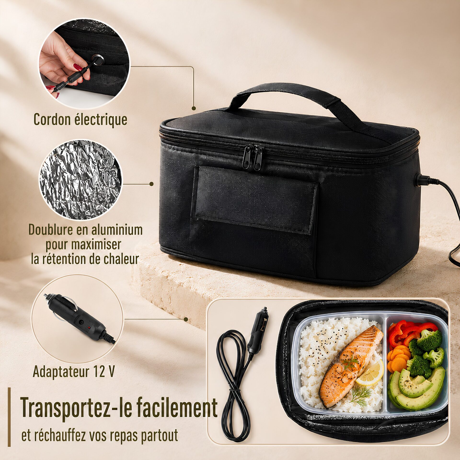 sac repas isotherme 12V
