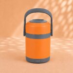 Gamelle chauffante USB orange 2 L en inox, température 65 °C
