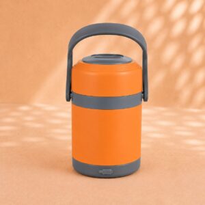 Gamelle chauffante USB orange 2 L en inox, température 65 °C