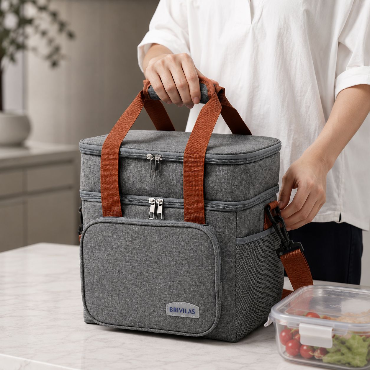 Sac repas grande capacité – Isotherme avec bandoulière – Image 3