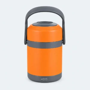 Gamelle chauffante USB 2 L orange avec poignée grise et connecteur USB