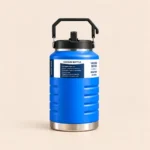 Gourde isotherme 2 L bleue en inox avec grande poignée de transport