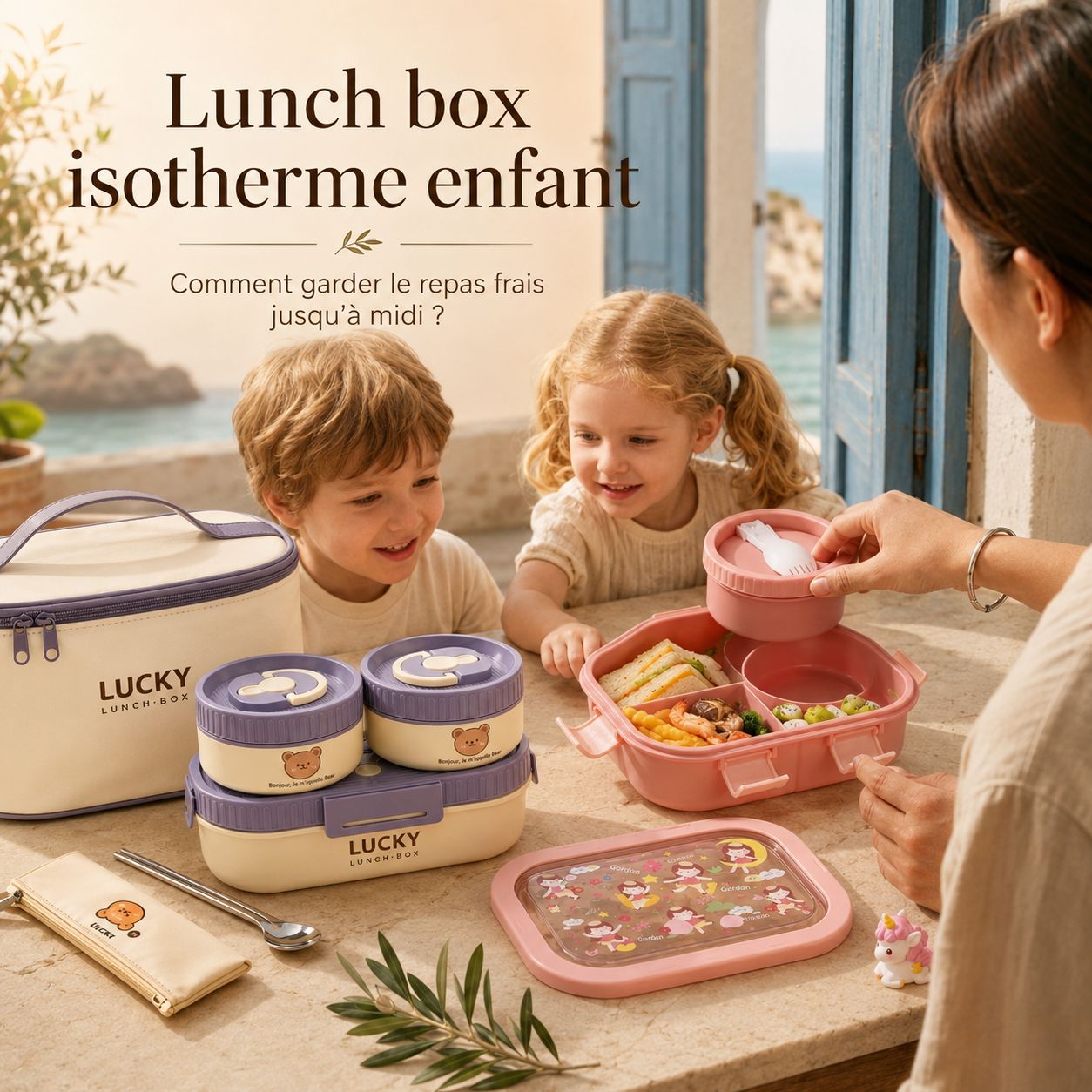 Lunch box isotherme enfant pour garder le repas frais jusqu’à midi à l’école