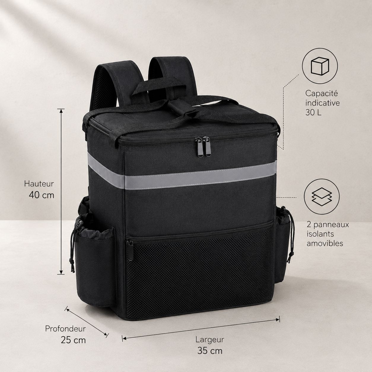 Sac à dos isotherme – 30 L grande capacité – Image 7