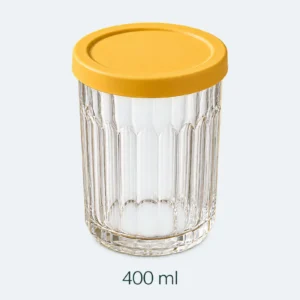 Lunch box en verre Women Style tasse 400 ml, couvercle jaune