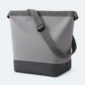 Lunch bag isotherme gris avec bandoulière réglable