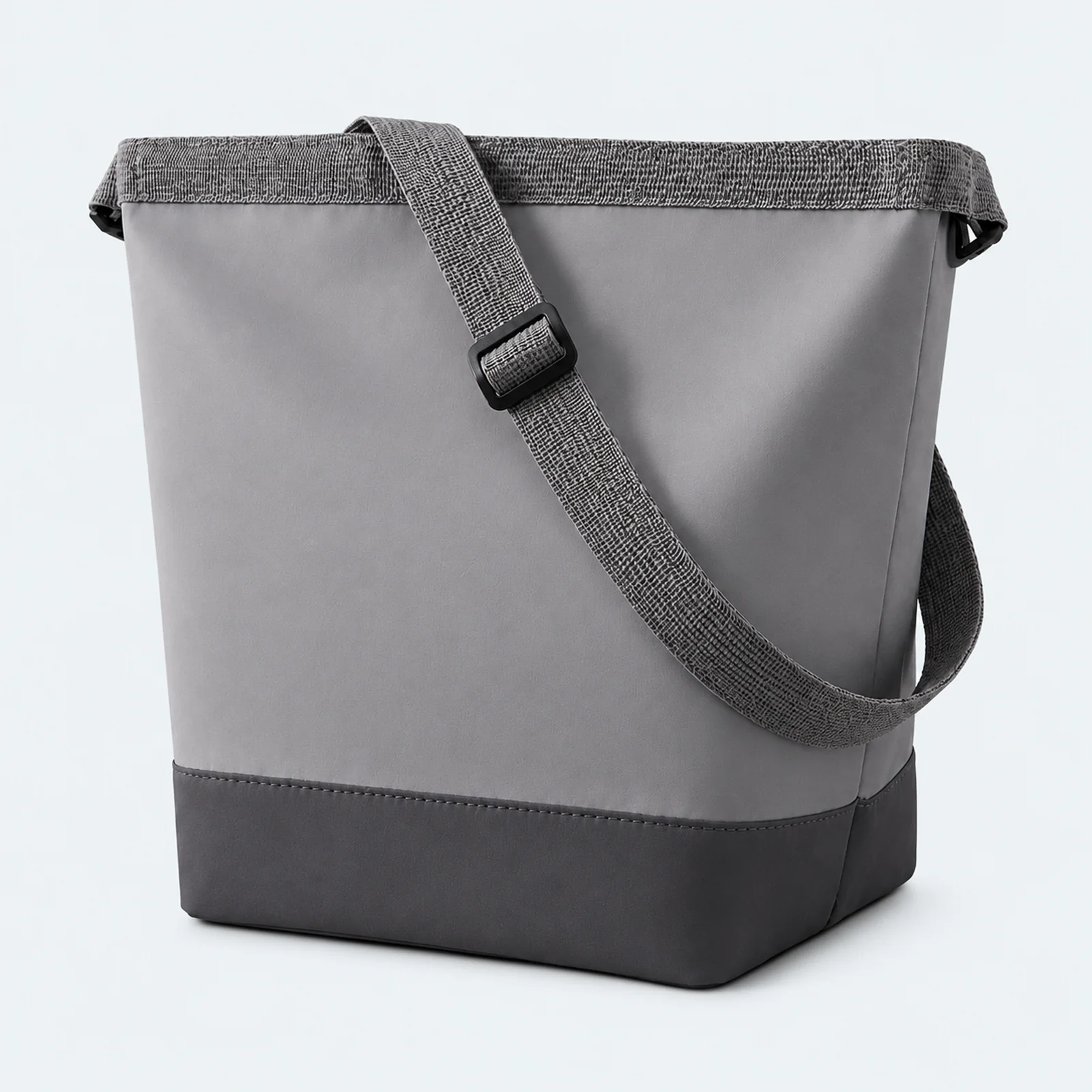 Lunch bag isotherme gris avec bandoulière réglable