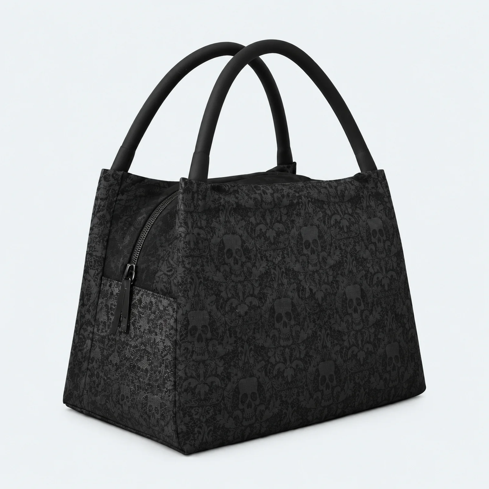 Lunch bag isotherme noir style gothique avec deux poignées souples