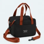 Petit sac isotherme repas noir avec anses et bandoulière