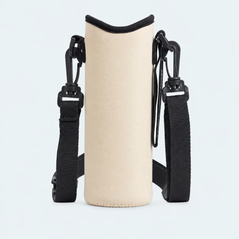 Sac isotherme bouteille beige avec bandoulière réglable