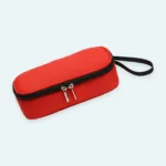 Sac isotherme médicaments rouge, trousse compacte pour insuline avec double zip et dragonne noire