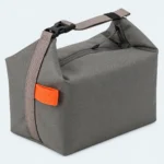 Sac isotherme repas pliable gris avec poignée à boucle